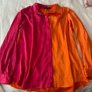 Orange and pink blouse